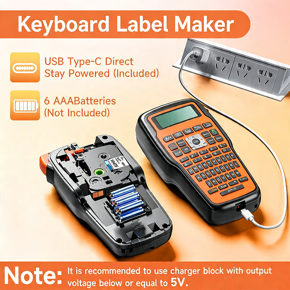 Commercial Printing Types - QWERTY Keyboard E1000 Label Printer Support