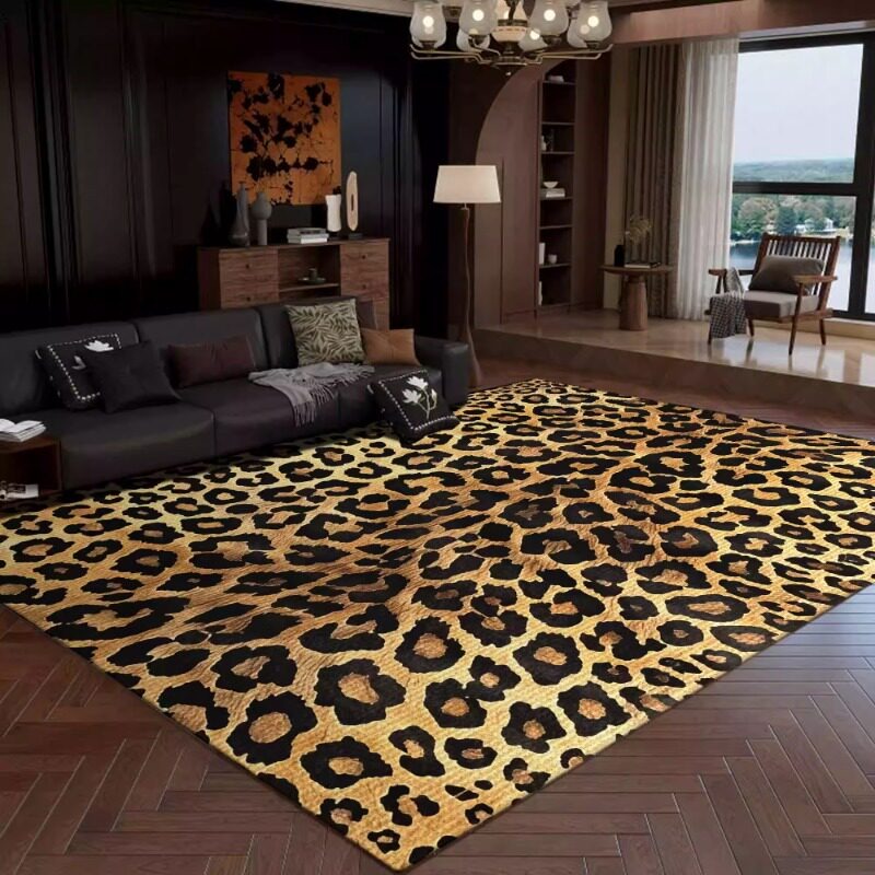 Retro Leopard Print Living Roo - Printing On Commercial ulasan dan harga