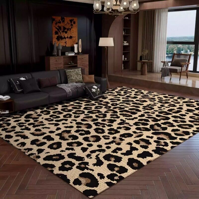 Retro Leopard Print Living Roo - Printing On Commercial ulasan dan harga