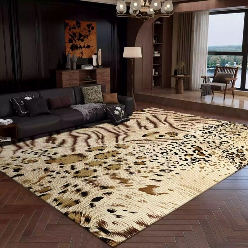 Retro Leopard Print Living Roo - Printing On Commercial ulasan dan harga
