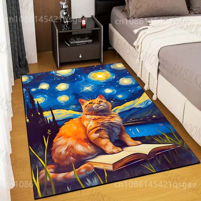 1PC Cat sitting on book under  - Printing On Commercial ulasan dan harga