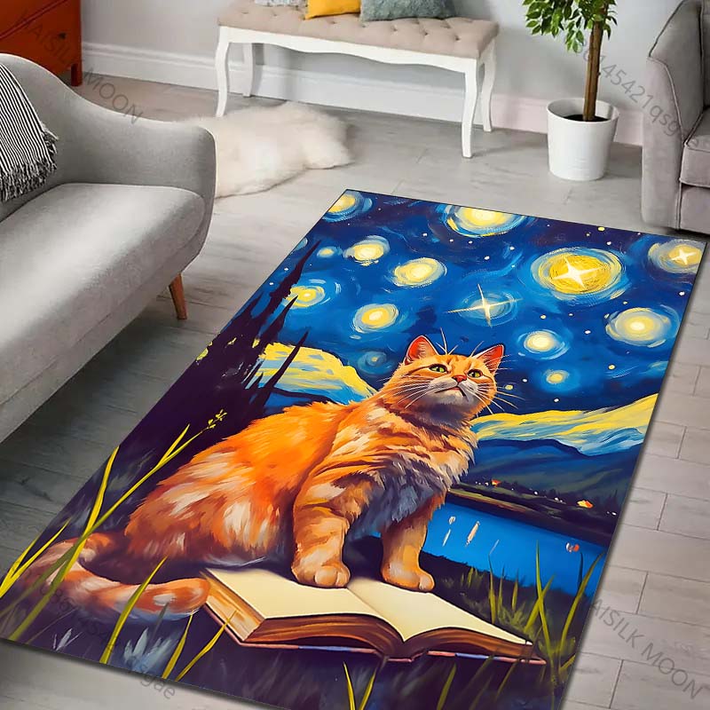 1PC Cat sitting on book under  - Printing On Commercial ulasan dan harga