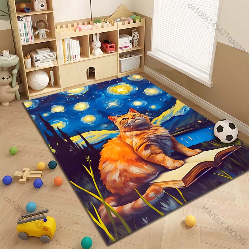 1PC Cat sitting on book under  - Printing On Commercial ulasan dan harga