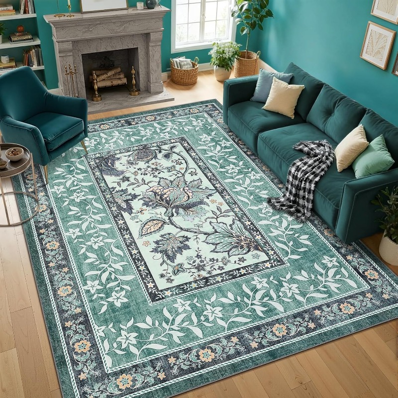 Retro Plant Print Carpet for L - Printing On Commercial ulasan dan harga